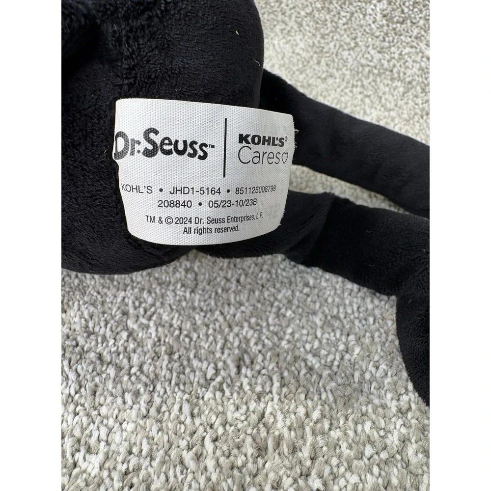 Dr. Seuss Cat In The Hat Plush Kohls Cares 2024 Black‎ Red Striped Hat Stuffed